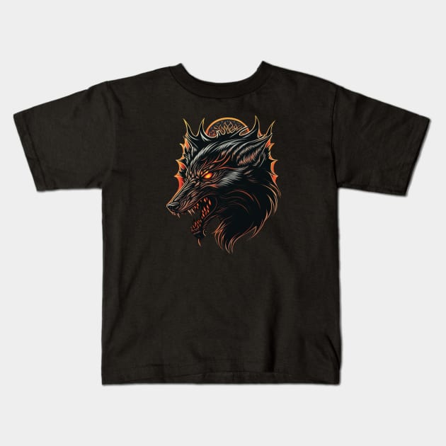 Fearless Fenrir Kids T-Shirt by Dandzo